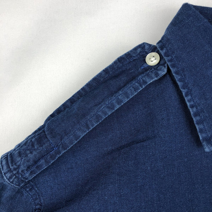 Ralph Lauren POLO RALPH LAUREN Short-Sleeve Cotton Shirt, Men's Size M (approx.) cotton Navy blue Vintage Second Hand