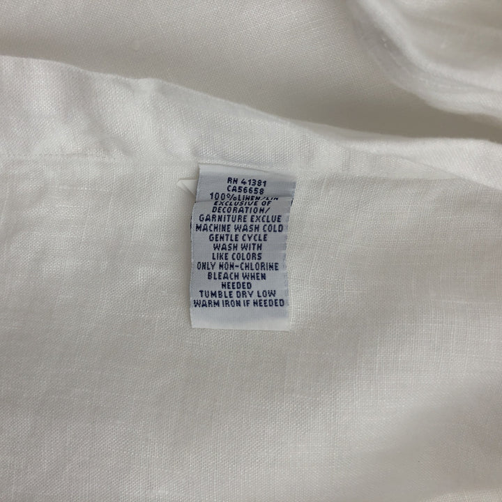 Ralph Lauren short sleeve linen button down shirt, men's size XXL linen white type Vintage Second Hand