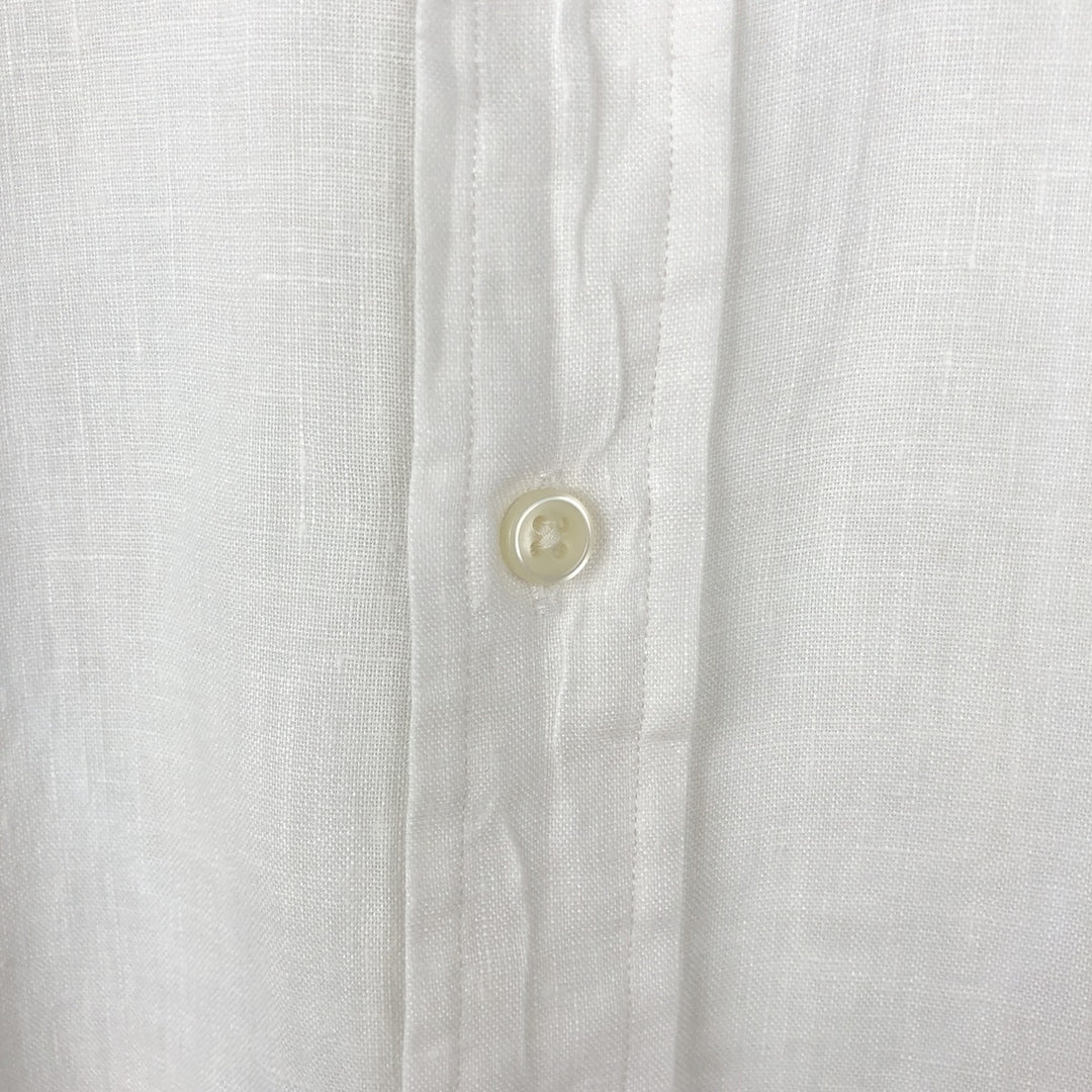 Ralph Lauren short sleeve linen button down shirt, men's size XXL linen white type Vintage Second Hand