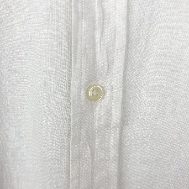 Ralph Lauren short sleeve linen button down shirt, men's size XXL linen white type Vintage Second Hand