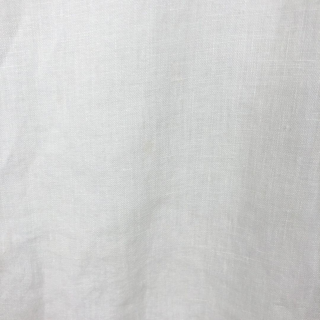 Ralph Lauren short sleeve linen button down shirt, men's size XXL linen white type Vintage Second Hand