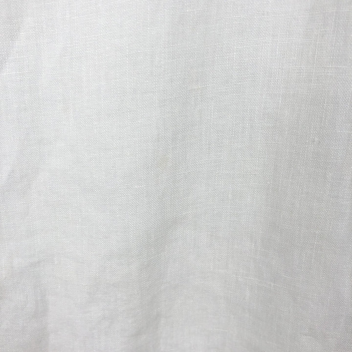 Ralph Lauren short sleeve linen button down shirt, men's size XXL linen white type Vintage Second Hand