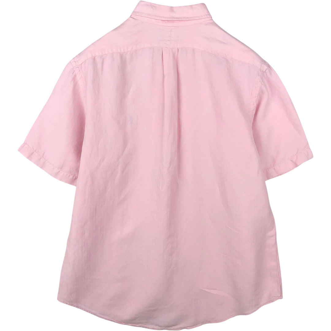 Ralph Lauren POLO by Ralph Lauren CUSTOM FIT short sleeve linen button down shirt men's XL size linen pink type Vintage Second Hand