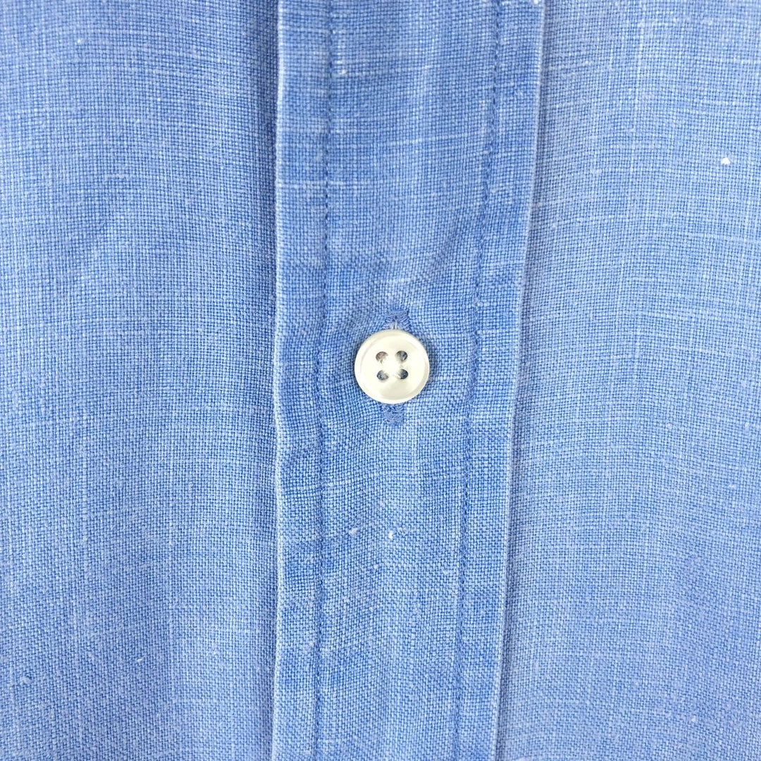 Ralph Lauren short sleeve linen button down shirt, men's size XL linen Blue type light blue Vintage Second Hand
