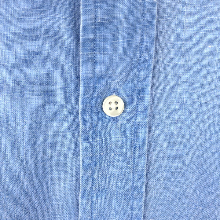 Ralph Lauren short sleeve linen button down shirt, men's size XL linen Blue type light blue Vintage Second Hand