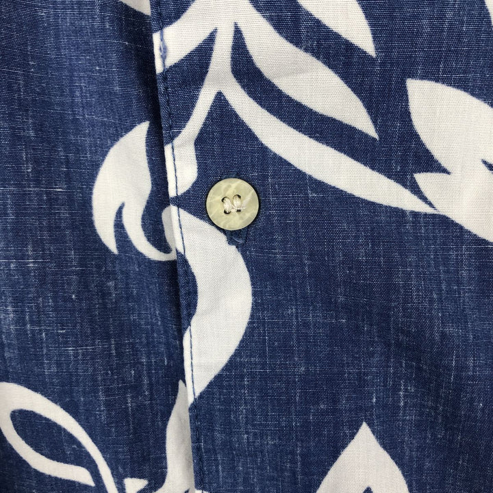 90s-00'S Reyn Spooner Commemorative Classics all-over floral Hawaiian Aloha shirt, boxy style, made in Hawaii. cotton navy blue type Vintage Second Hand