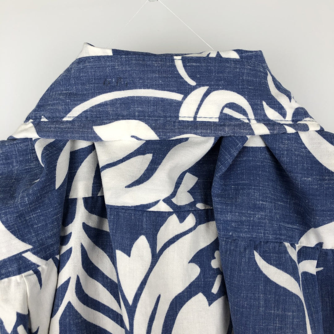90s-00'S Reyn Spooner Commemorative Classics all-over floral Hawaiian Aloha shirt, boxy style, made in Hawaii. cotton navy blue type Vintage Second Hand