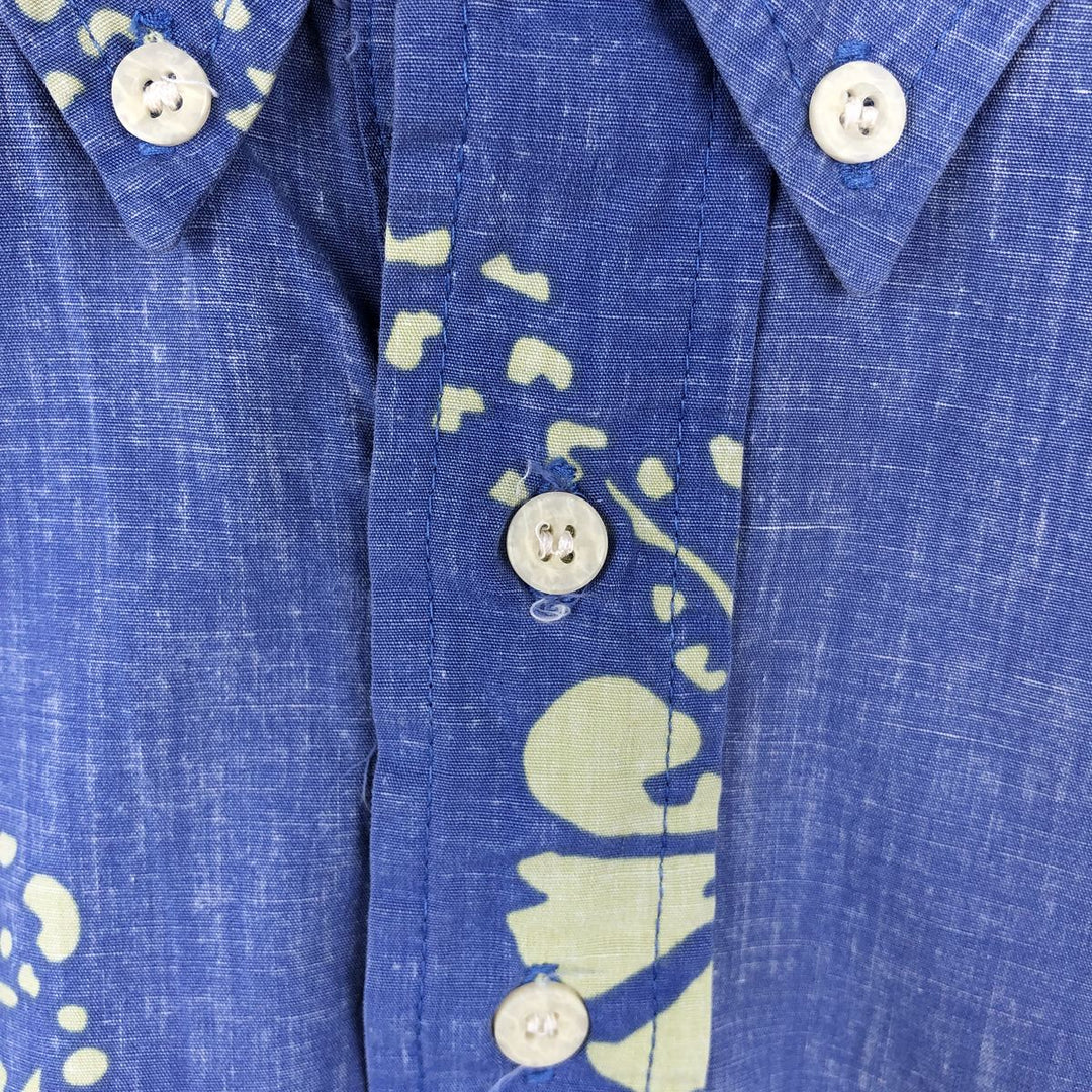 90'S Reyn Spooner Commemorative Classics all-over print half-button button-down Hawaiian Aloha shirt, men's size XL. cotton blue type Vintage Second Hand