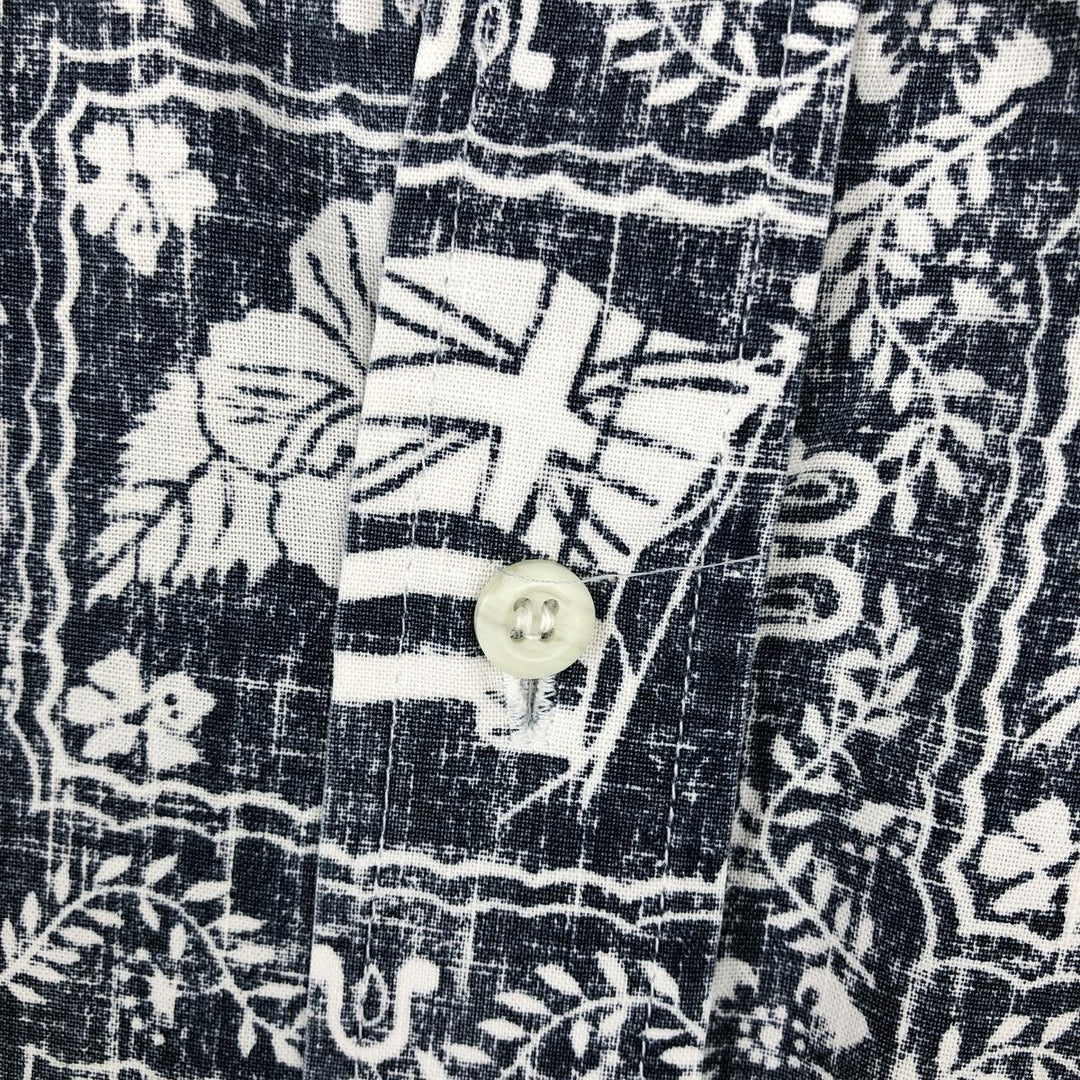 70s-80'S Reyn Spooner Gold Tag All-Over Print Lahaina Sailor Aloha Shirt Box Shirt Men's Size L (Equivalent) Vintage cotton navy blue type Vintage Second Hand
