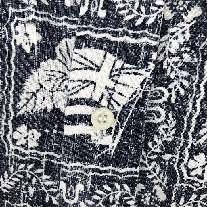 70s-80'S Reyn Spooner Gold Tag All-Over Print Lahaina Sailor Aloha Shirt Box Shirt Men's Size L (Equivalent) Vintage cotton navy blue type Vintage Second Hand