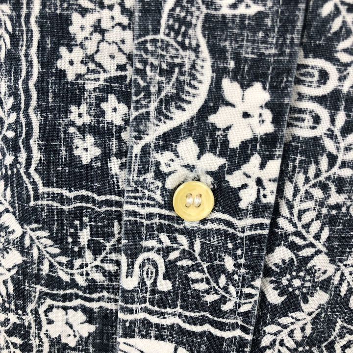 70s-80'S Reyn Spooner Gold Tag All-Over Print Lahaina Sailor Aloha Shirt Box Shirt Men's Size L (Equivalent) Vintage cotton navy blue type Vintage Second Hand