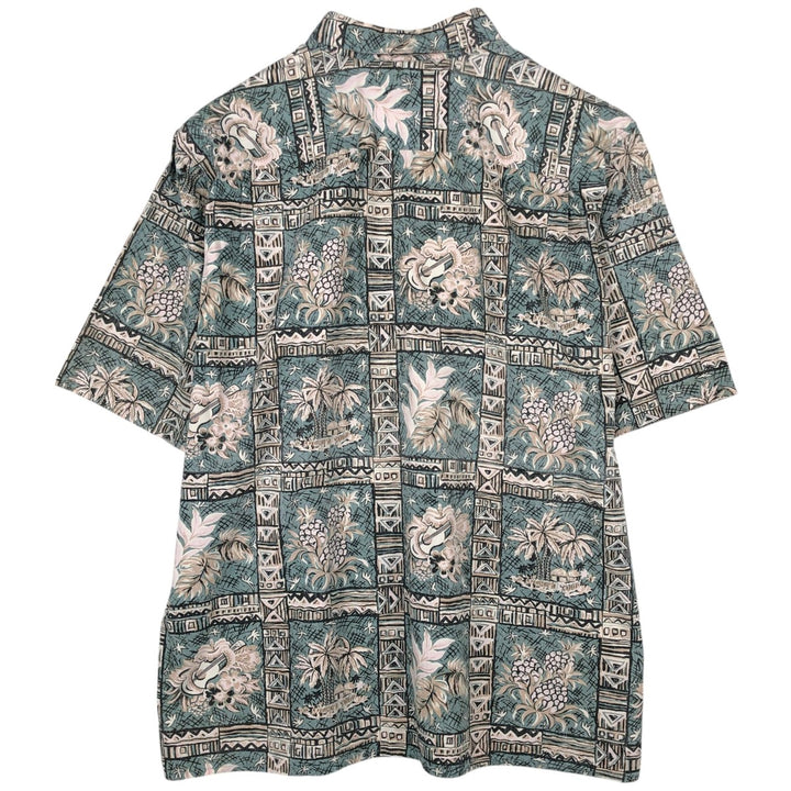Vintage 80s-90'S Reyn Spooner Diamond Head tag all-over print rayon aloha shirt, men's size XL. cotton Khaki type sage green Vintage Second Hand