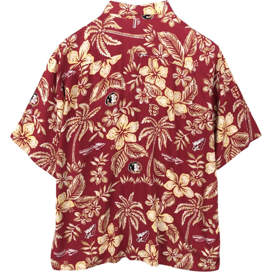 80s-90'S Reyn Spooner Diamond Head Tag All-Over Print College Rayon Aloha Shirt Men's Size L (Equivalent) Vintage Rayon red type Vintage Second Hand