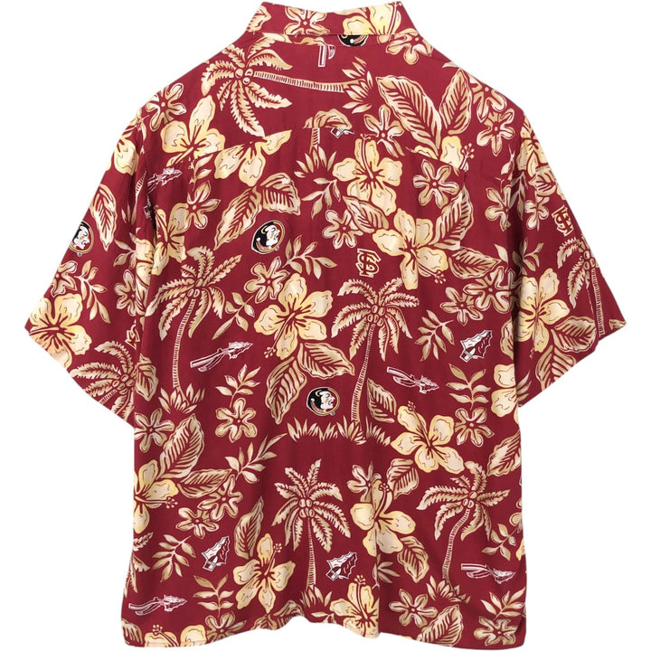 80s-90'S Reyn Spooner Diamond Head Tag All-Over Print College Rayon Aloha Shirt Men's Size L (Equivalent) Vintage Rayon red type Vintage Second Hand