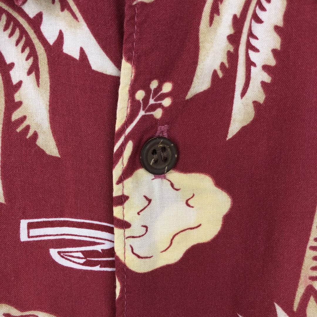 80s-90'S Reyn Spooner Diamond Head Tag All-Over Print College Rayon Aloha Shirt Men's Size L (Equivalent) Vintage Rayon red type Vintage Second Hand