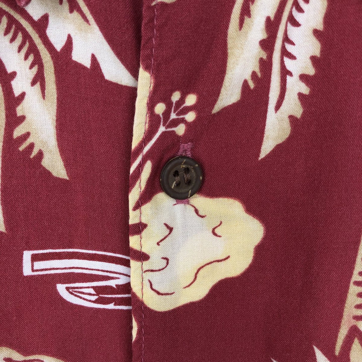 80s-90'S Reyn Spooner Diamond Head Tag All-Over Print College Rayon Aloha Shirt Men's Size L (Equivalent) Vintage Rayon red type Vintage Second Hand