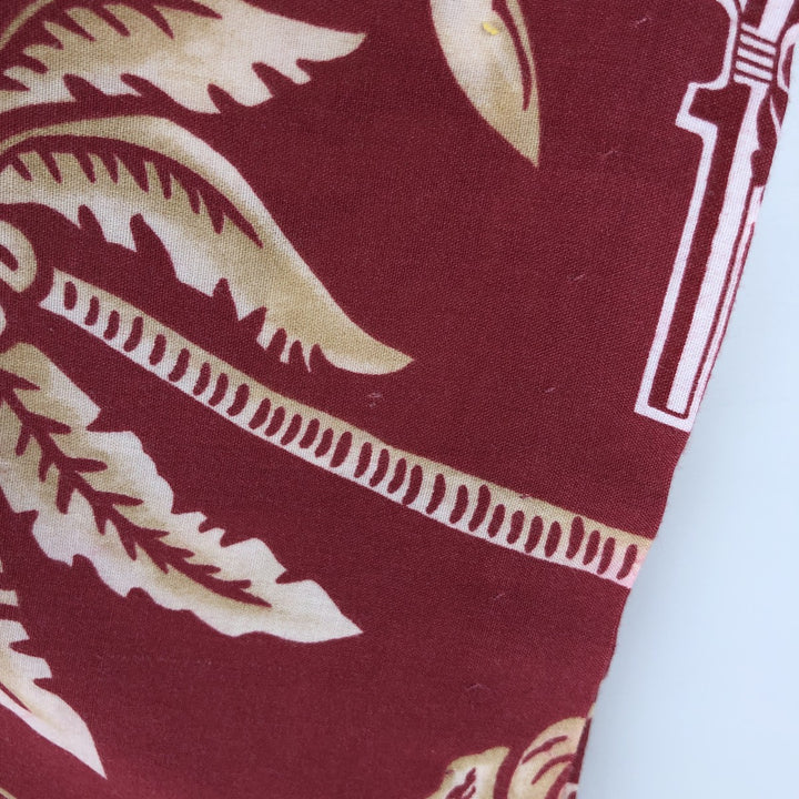 80s-90'S Reyn Spooner Diamond Head Tag All-Over Print College Rayon Aloha Shirt Men's Size L (Equivalent) Vintage Rayon red type Vintage Second Hand