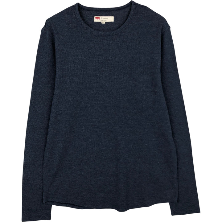 Levi's Thermal Long-Sleeve Waffle T-Shirt, Men's Size XL (equivalent) cotton navy blue type Vintage Second Hand