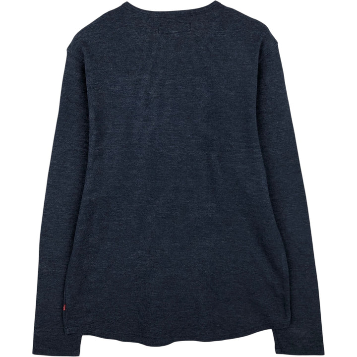 Levi's Thermal Long-Sleeve Waffle T-Shirt, Men's Size XL (equivalent) cotton navy blue type Vintage Second Hand