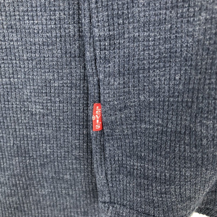 Levi's Thermal Long-Sleeve Waffle T-Shirt, Men's Size XL (equivalent) cotton navy blue type Vintage Second Hand