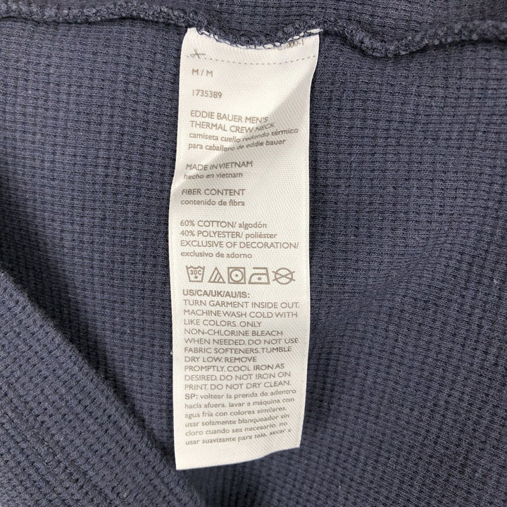 Eddie Bauer Thermal T-Shirt, Waffle, Men's Size M cotton navy blue type Vintage Second Hand