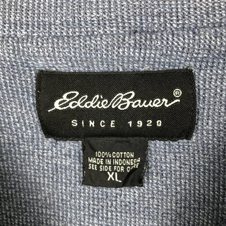 Eddie Bauer V-neck Thermal Long-Sleeve T-Shirt, Men's Size XL cotton blue type Vintage Second Hand