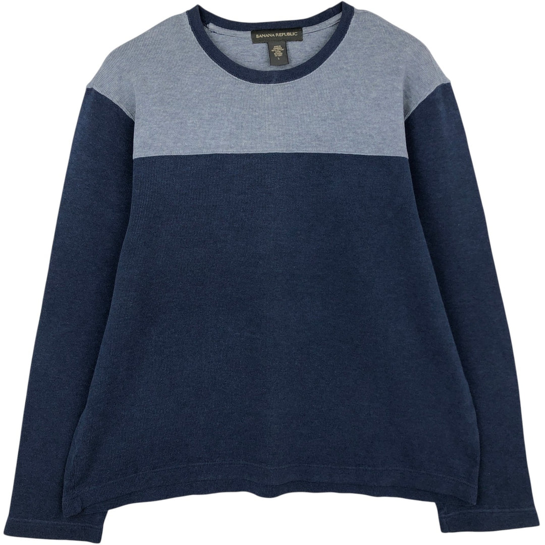 Banana Republic Thermal Long T-Shirt, Men's Size L cotton navy blue type Vintage Second Hand