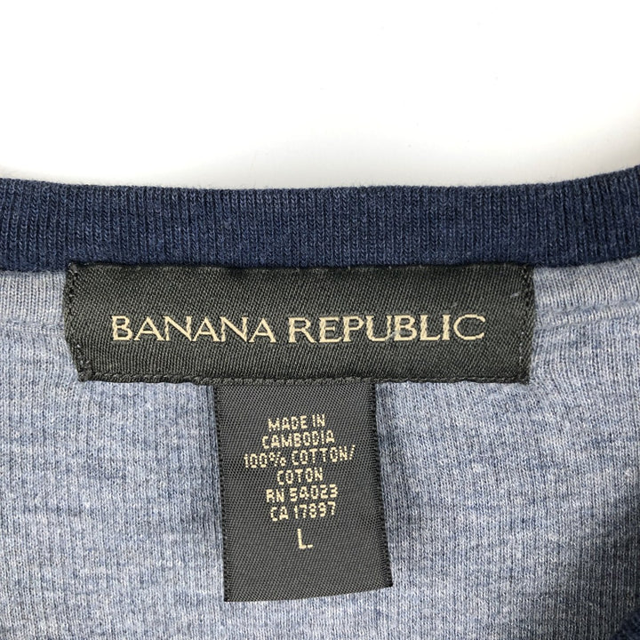 Banana Republic Thermal Long T-Shirt, Men's Size L cotton navy blue type Vintage Second Hand