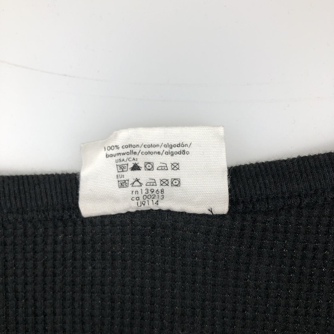 Calvin Klein Thermal Long-Sleeve T-Shirt, Waffle Pattern, Men's Size XL (equivalent) cotton black type Vintage Second Hand
