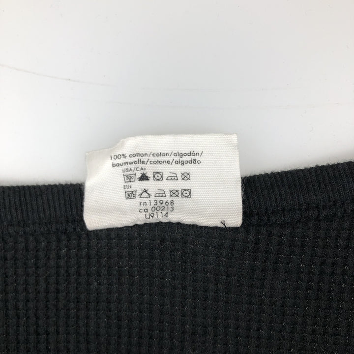 Calvin Klein Thermal Long-Sleeve T-Shirt, Waffle Pattern, Men's Size XL (equivalent) cotton black type Vintage Second Hand