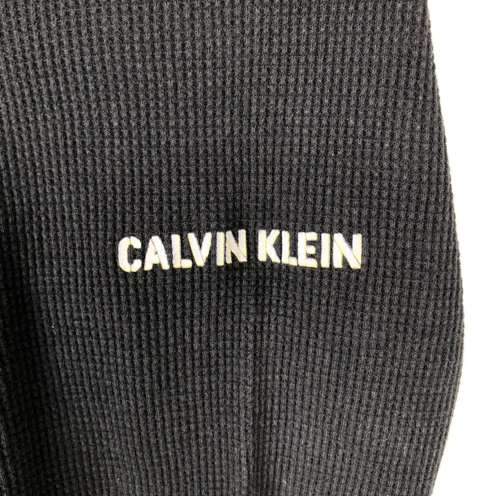 Calvin Klein Thermal Long-Sleeve T-Shirt, Waffle Pattern, Men's Size XL (equivalent) cotton black type Vintage Second Hand