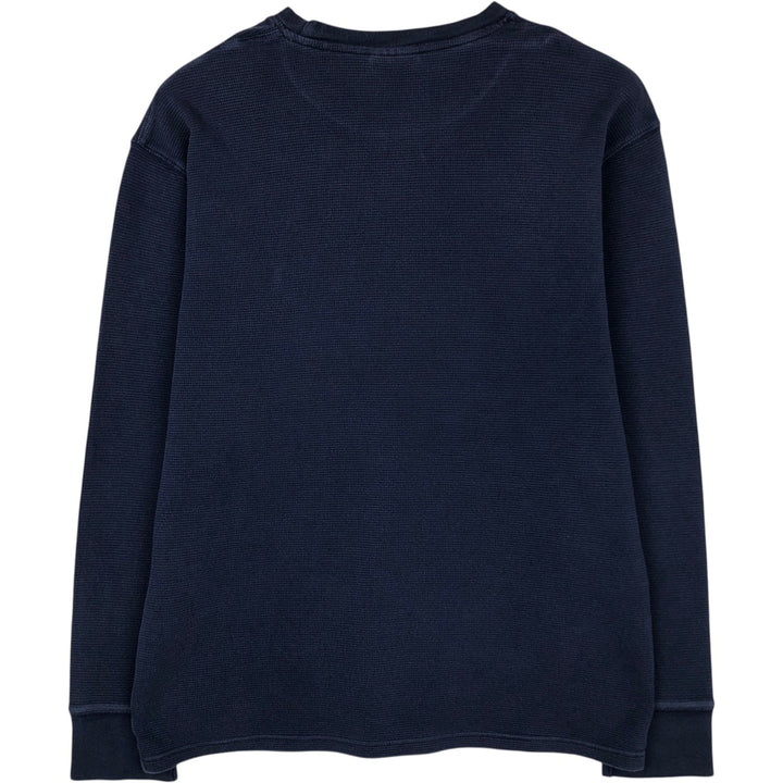 Ralph Lauren POLO RALPH LAUREN SLEEPWEAR Thermal Long T-shirt Waffle Men's L size cotton navy blue type Vintage Second Hand