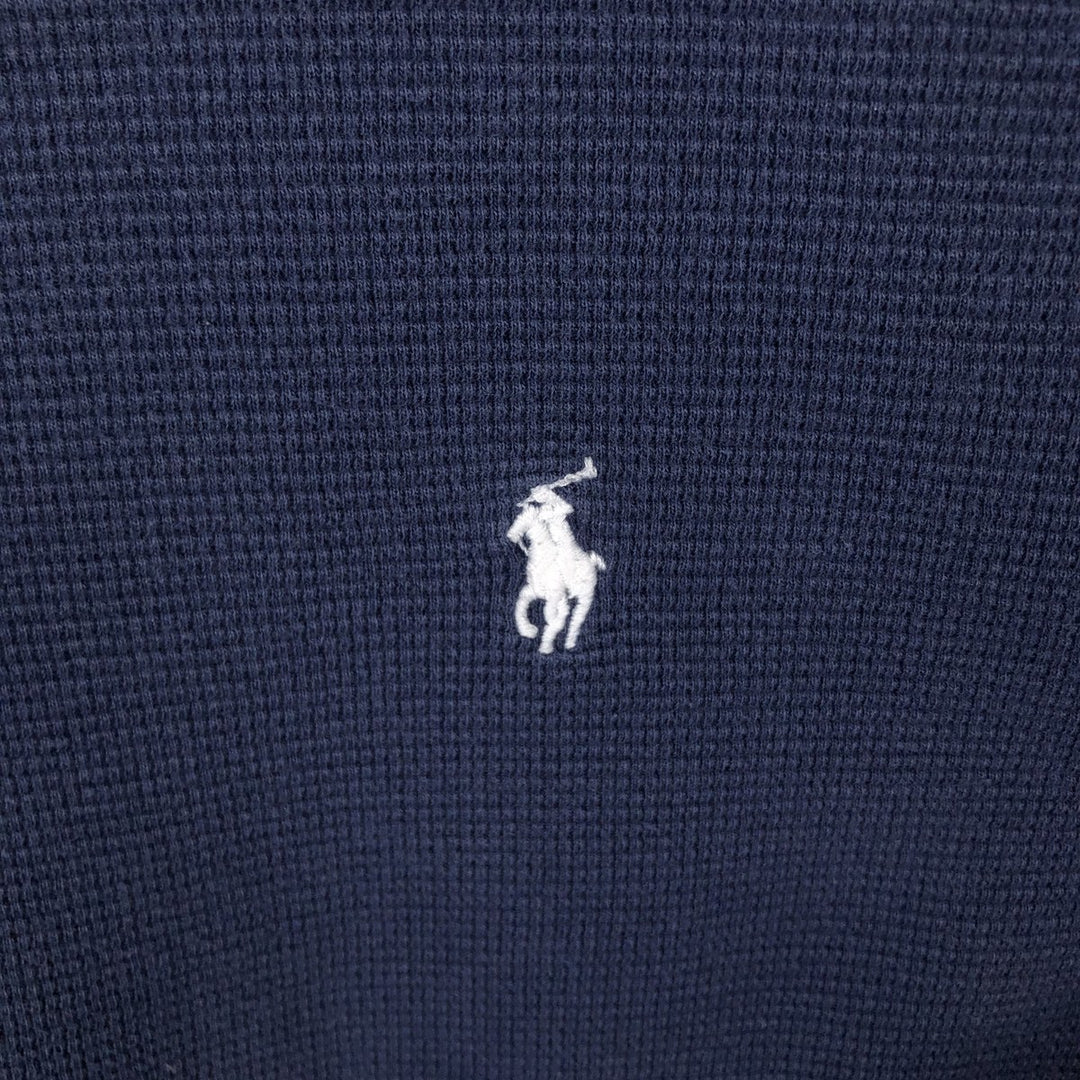 Ralph Lauren POLO RALPH LAUREN SLEEPWEAR Thermal Long T-shirt Waffle Men's L size cotton navy blue type Vintage Second Hand