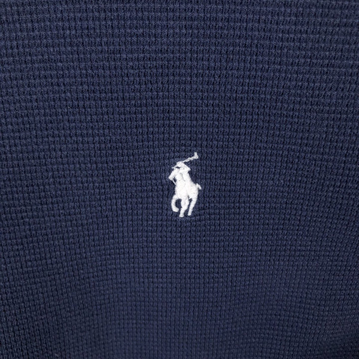 Ralph Lauren POLO RALPH LAUREN SLEEPWEAR Thermal Long T-shirt Waffle Men's L size cotton navy blue type Vintage Second Hand
