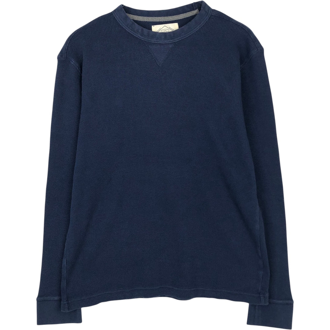 St. John's Bay Thermal Long-Sleeve T-Shirt, Waffle Knit, Men's Size L (equivalent) cotton navy blue type Vintage Second Hand