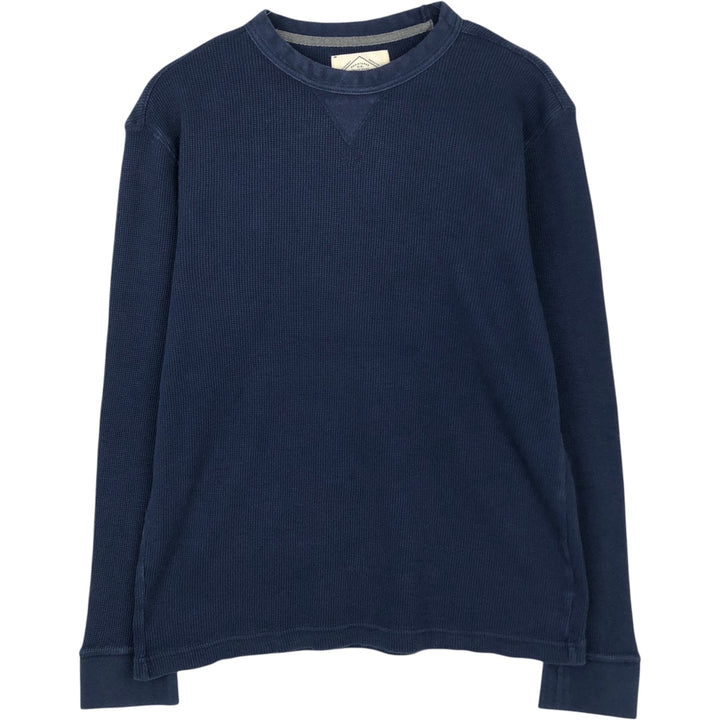 St. John's Bay Thermal Long-Sleeve T-Shirt, Waffle Knit, Men's Size L (equivalent) cotton navy blue type Vintage Second Hand