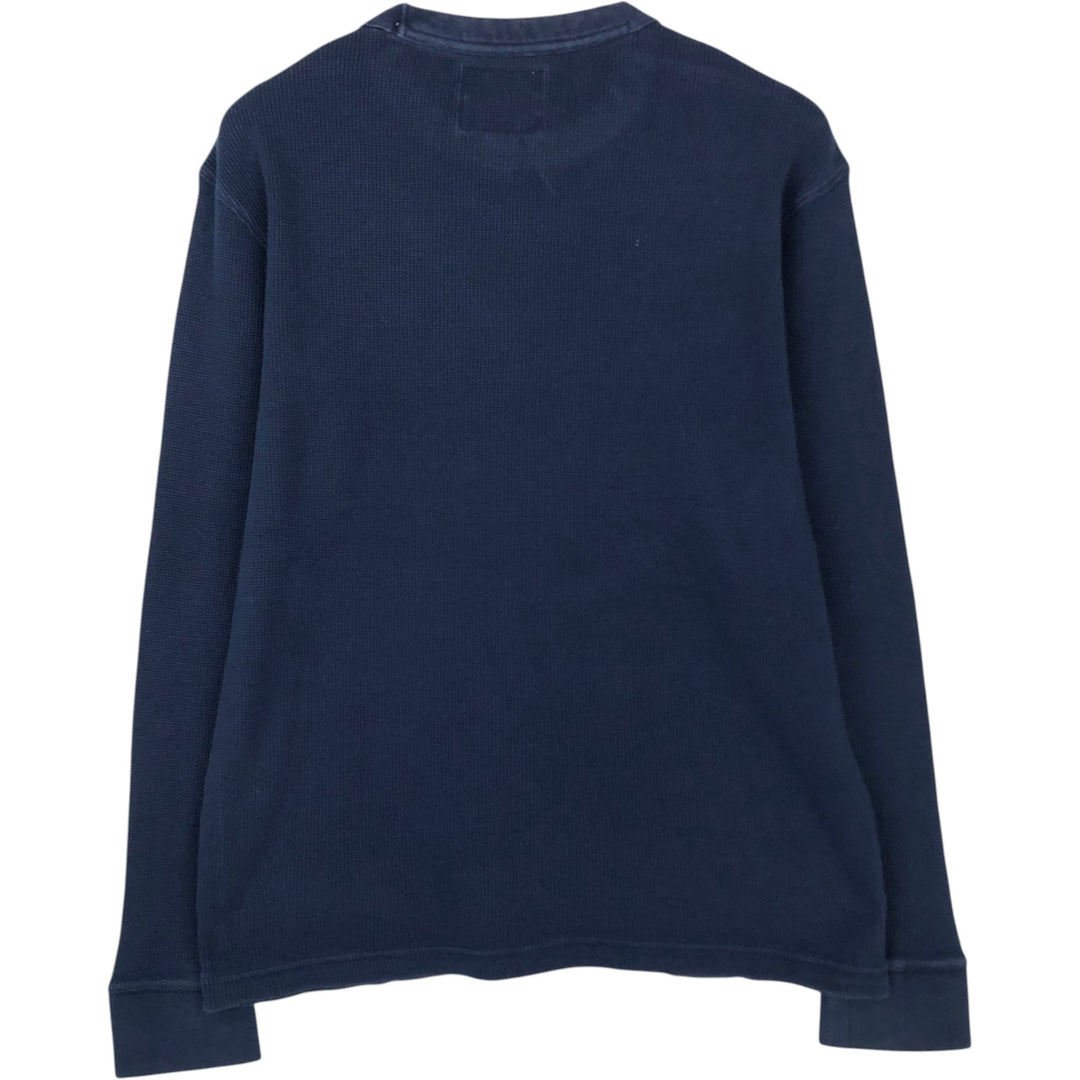 St. John's Bay Thermal Long-Sleeve T-Shirt, Waffle Knit, Men's Size L (equivalent) cotton navy blue type Vintage Second Hand