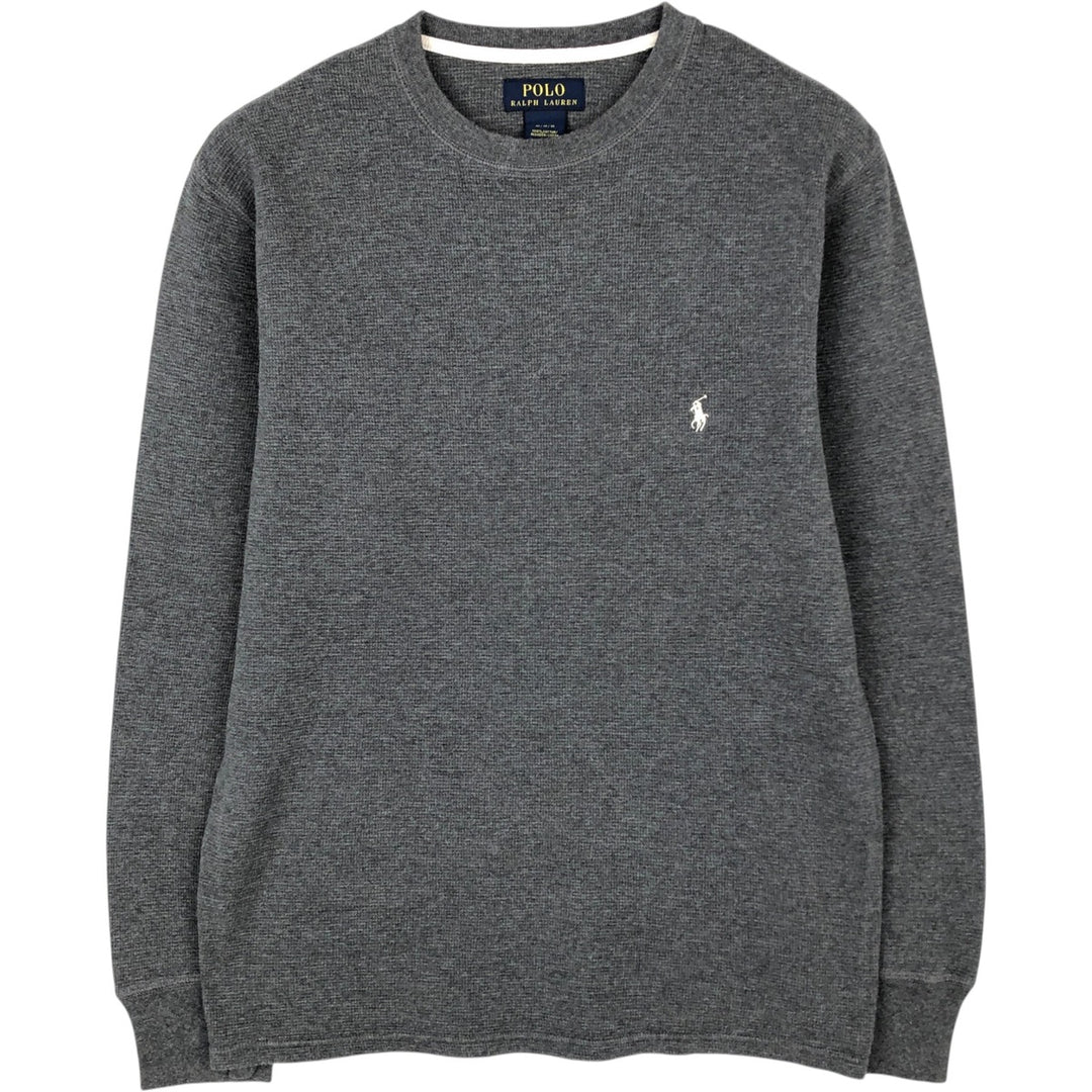 Ralph Lauren POLO RALPH LAUREN Thermal Long T-shirt Waffle Men's M size cotton Charcoal Vintage Second Hand