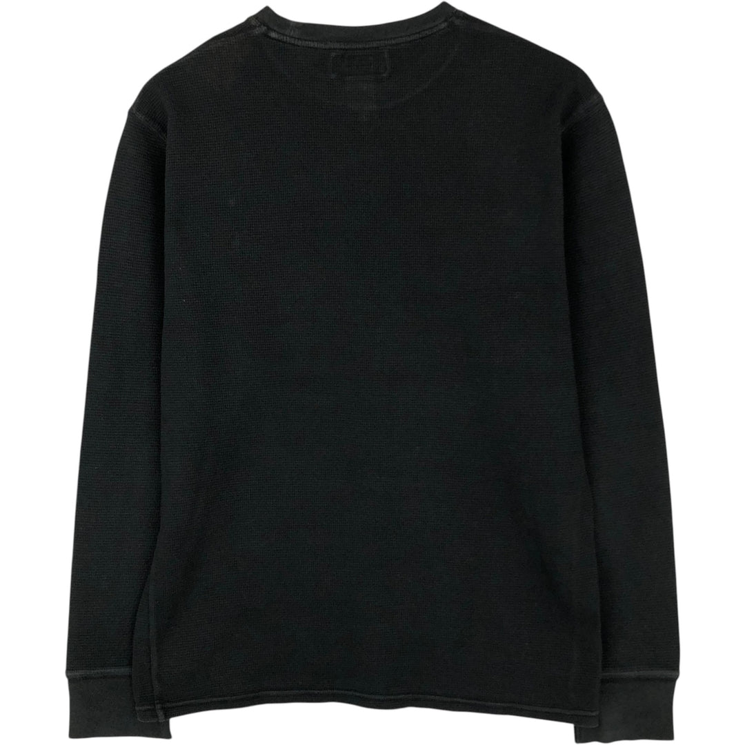 Ralph Lauren POLO RALPH LAUREN Thermal Long T-shirt Waffle Men's M size cotton black type Vintage Second Hand