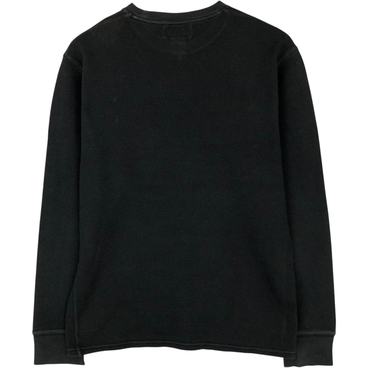 Ralph Lauren POLO RALPH LAUREN Thermal Long T-shirt Waffle Men's M size cotton black type Vintage Second Hand