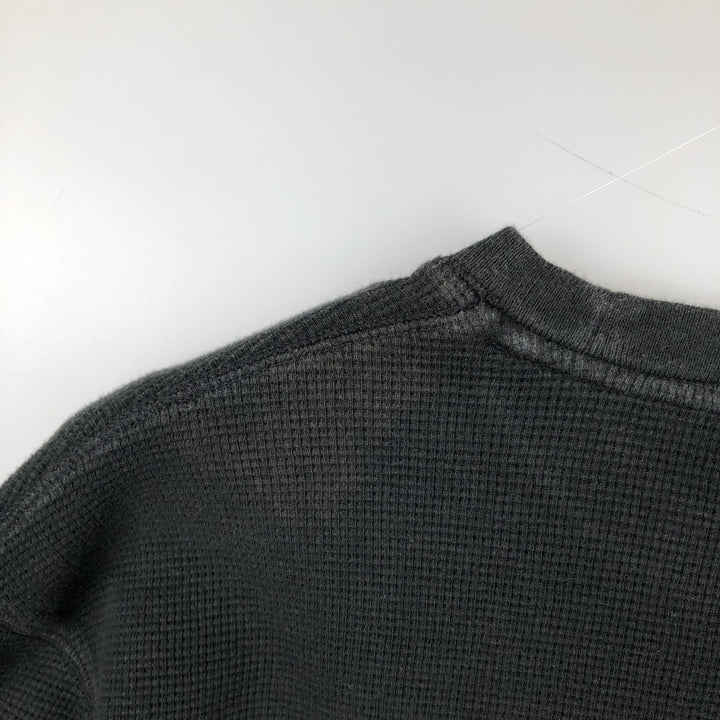 Ralph Lauren POLO RALPH LAUREN Thermal Long T-shirt Waffle Men's M size cotton black type Vintage Second Hand