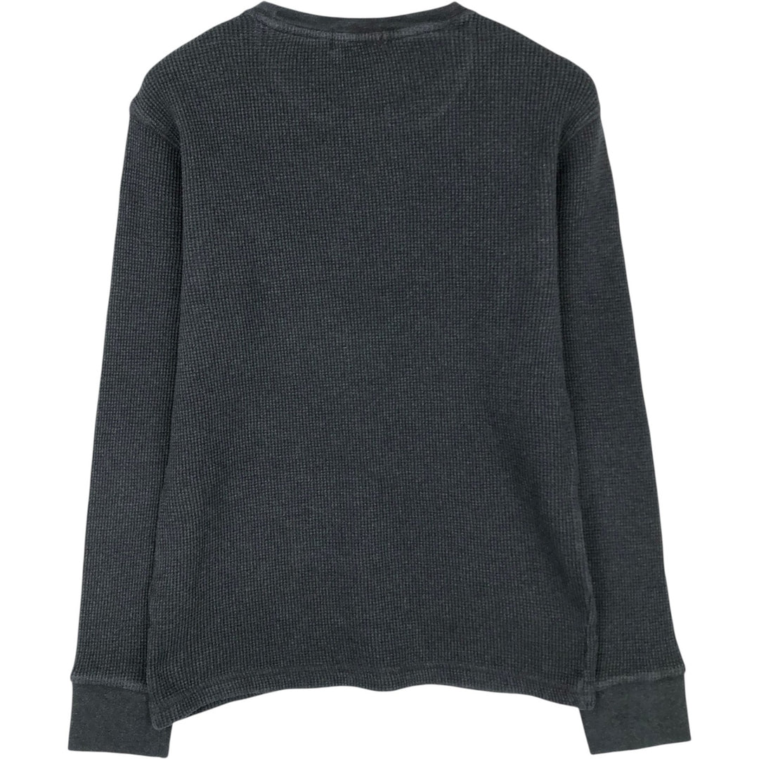 Ralph Lauren POLO RALPH LAUREN Thermal Long T-shirt Waffle Men's M size cotton black type Vintage Second Hand