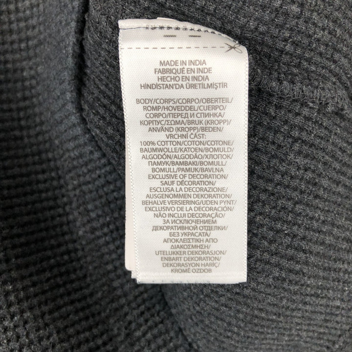 Ralph Lauren POLO RALPH LAUREN Thermal Long T-shirt Waffle Men's M size cotton black type Vintage Second Hand