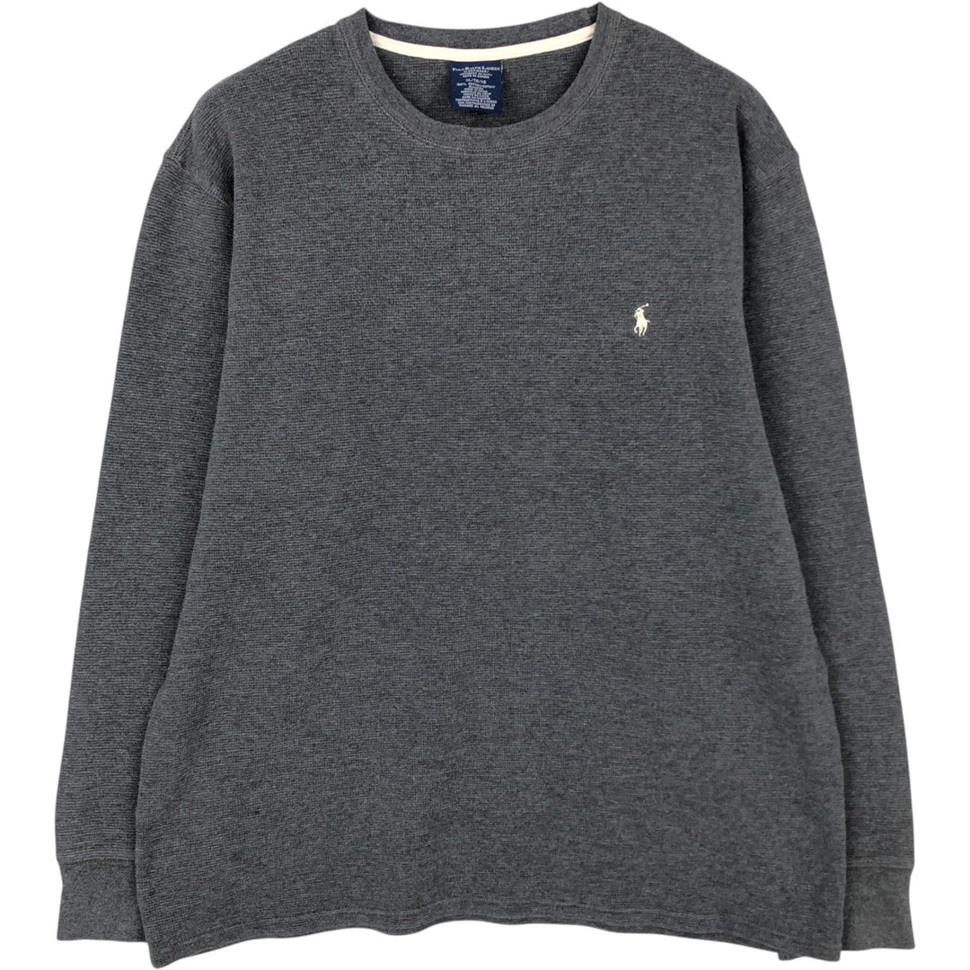 Ralph Lauren POLO RALPH LAUREN SLEEPWEAR Thermal Long T-shirt Waffle Men's XL cotton Charcoal Vintage Second Hand