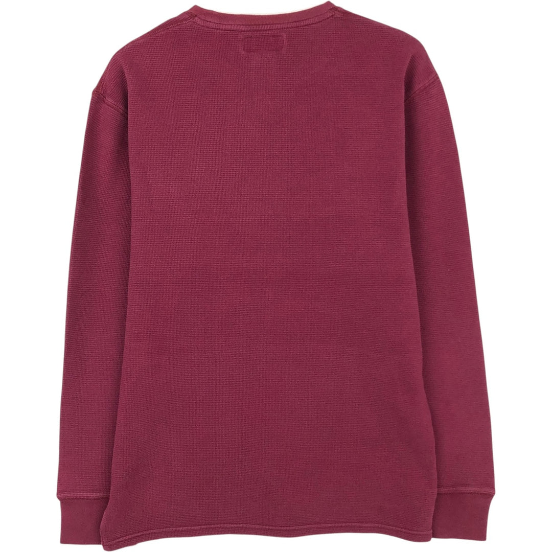 Ralph Lauren POLO RALPH LAUREN Thermal Ron T Waffle Men's L size cotton Red type red-purple Vintage Second Hand