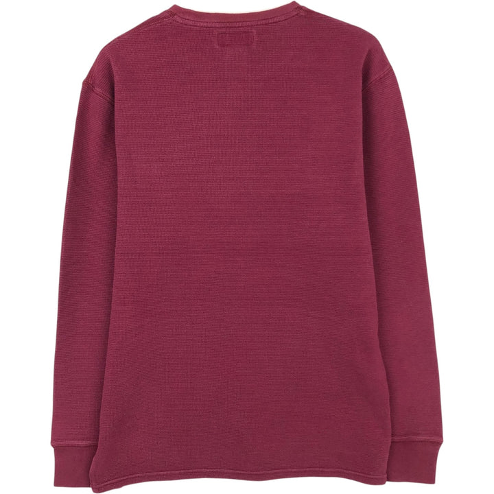 Ralph Lauren POLO RALPH LAUREN Thermal Ron T Waffle Men's L size cotton Red type red-purple Vintage Second Hand