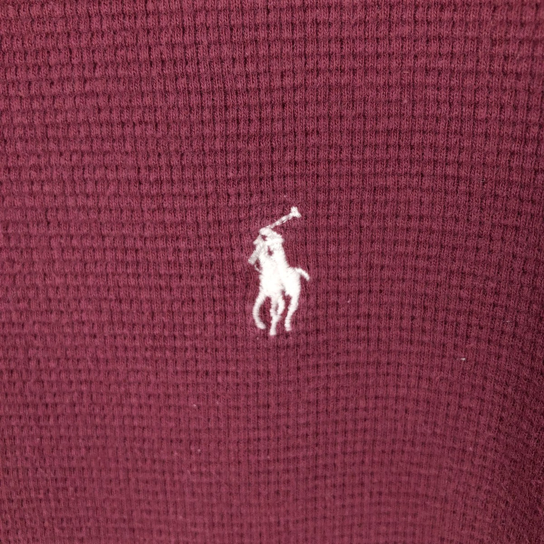 Ralph Lauren POLO RALPH LAUREN Thermal Ron T Waffle Men's L size cotton Red type red-purple Vintage Second Hand