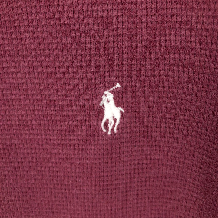 Ralph Lauren POLO RALPH LAUREN Thermal Ron T Waffle Men's L size cotton Red type red-purple Vintage Second Hand