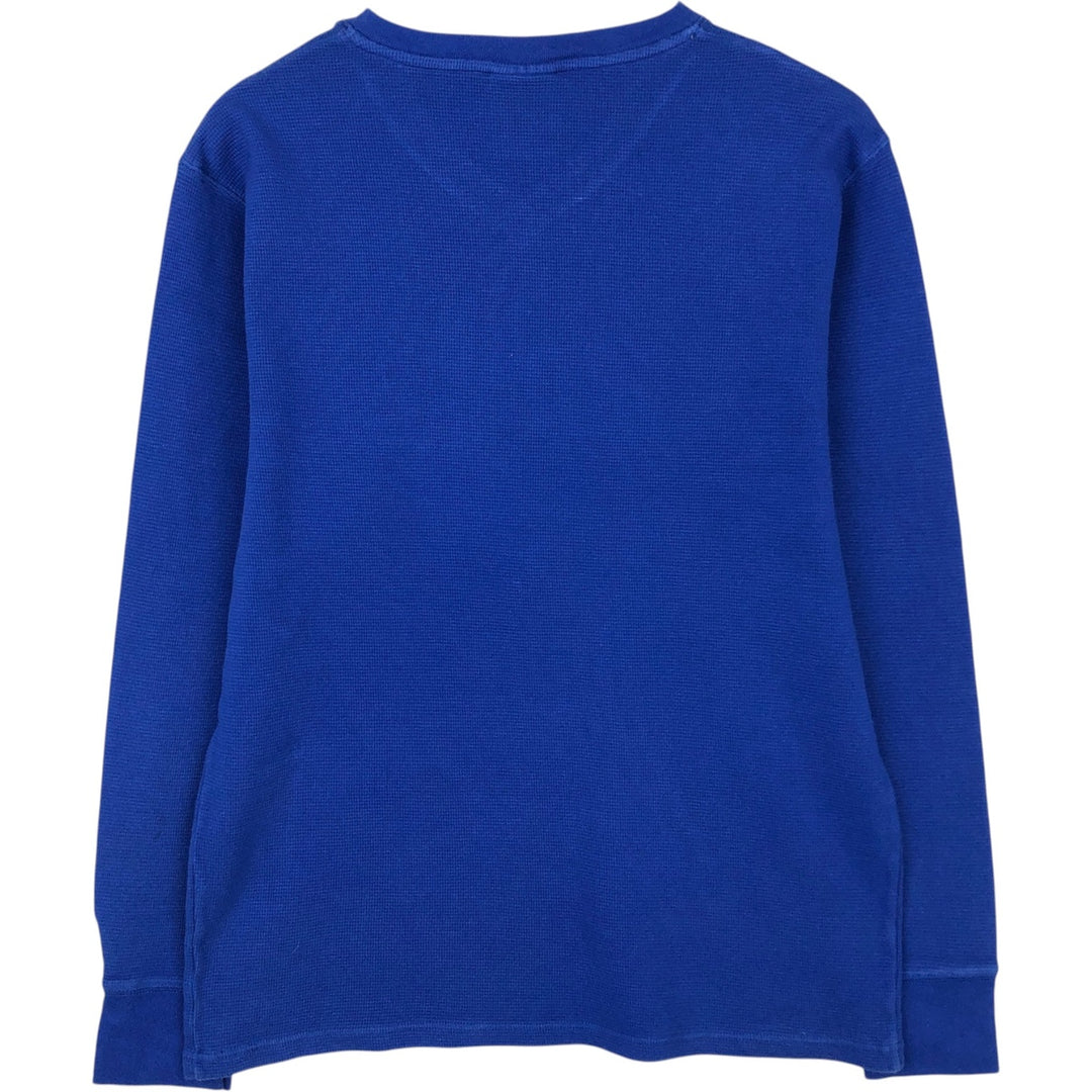 Ralph Lauren POLO RALPH LAUREN SLEEPWEAR V-neck thermal long sleeve T-shirt waffle men's L size cotton blue type Vintage Second Hand