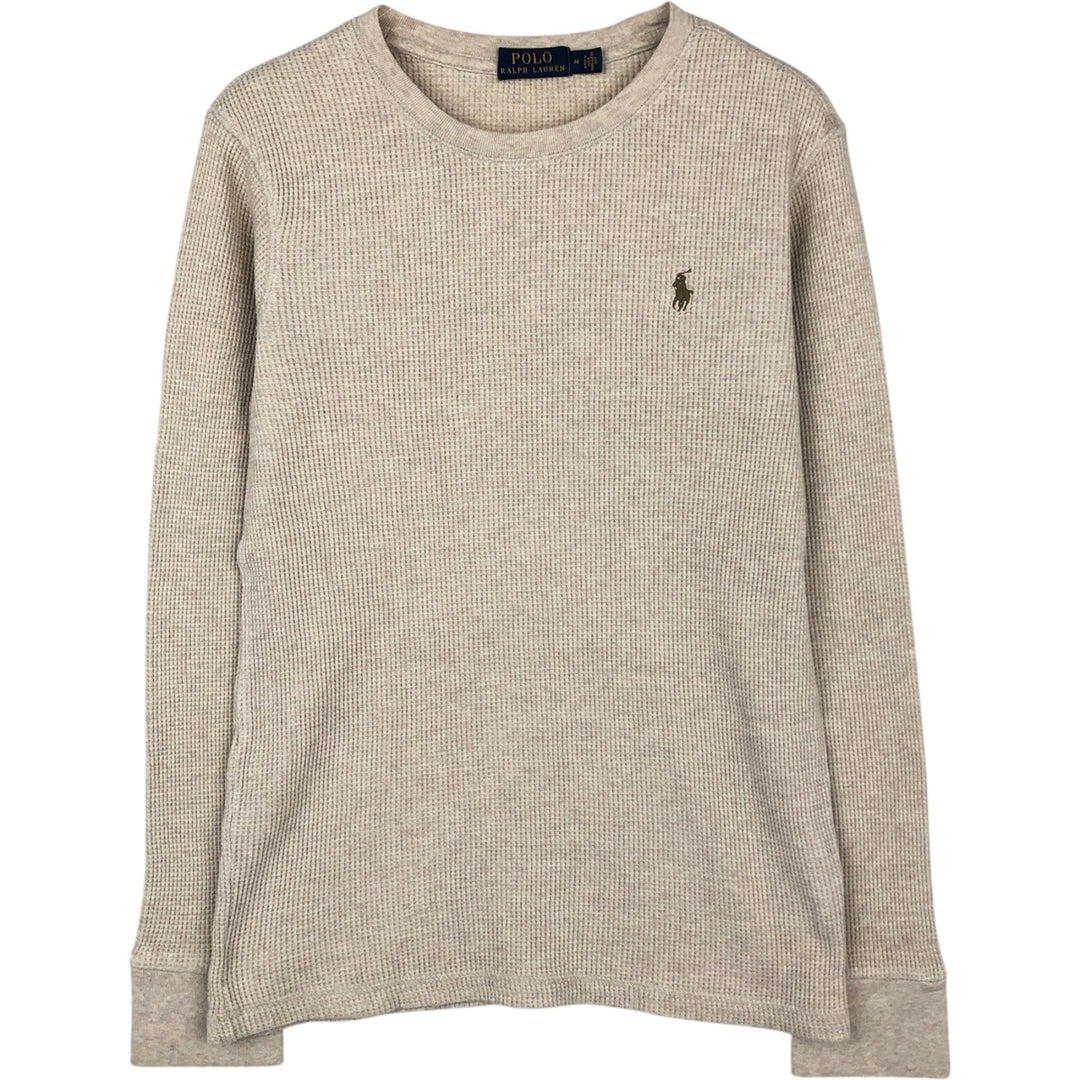 Ralph Lauren POLO RALPH LAUREN Thermal Long T-shirt Waffle Men's M size cotton Beige type Vintage Second Hand